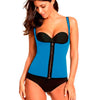 Colete Modelador Cinta Corset Neoprene Azul com Zíper