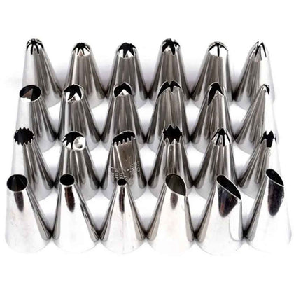 Kit 24 Bicos de Confeitar em Inox para Decoração