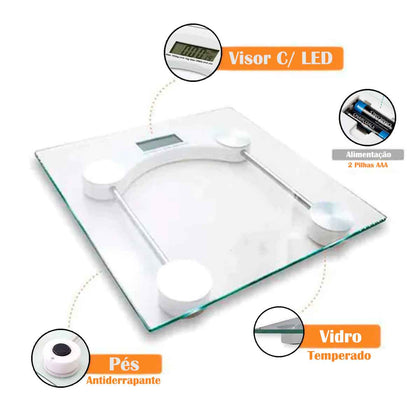Balança Digital Corporal 180 kg Carregamento Usb