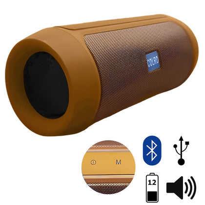 Caixa de Som Bluetooth Sem Fio Portátil com Entrada USB SD e Viva Voz - Amarelo