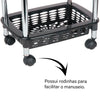 Fruteira e Organizador 3 Cestos com Tampo Prático Preto