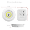 [9 Unidades] - Luminária Led Lâmpadas Spot Sem Fio Controle Remoto com Fita para Fixação