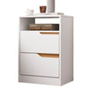 Mesa de Cabeceira 2 Gavetas Sara Flex Branco/Freijó