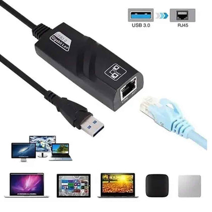 Adaptador USB 3.0 para RJ45 F3 Rede Ethernet 10/100/1000Mbps