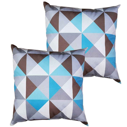 Kit 2 Capas Para Almofada 45 cm x 45 cm Triângulo Azul