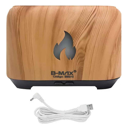 Difusor Aromático com Efeito Chamas e Luz LED Marrom 110v/220v
