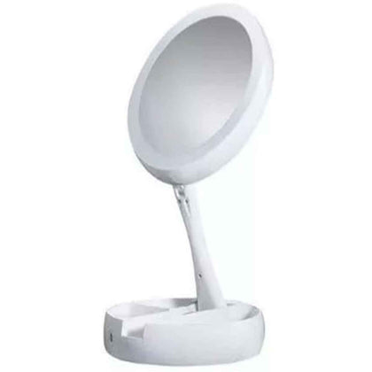 Espelho Dobrável com Luz LED para Maquiagem