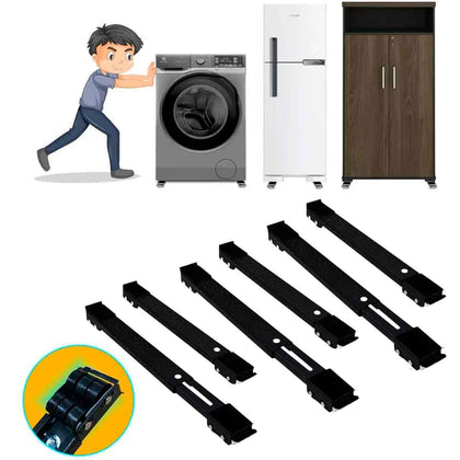 Kit 3 Suportes com Rodinhas Reforçado para Móveis e Eletrodomésticos