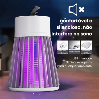 Mata Moscas Mosquito Pernilongo Luminária LED Ultravioleta USB com Alça