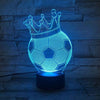 Luminária Decorativa 3D Bola de Futebol com Coroa LED