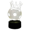 Luminária Decorativa 3D Bola de Futebol com Coroa LED
