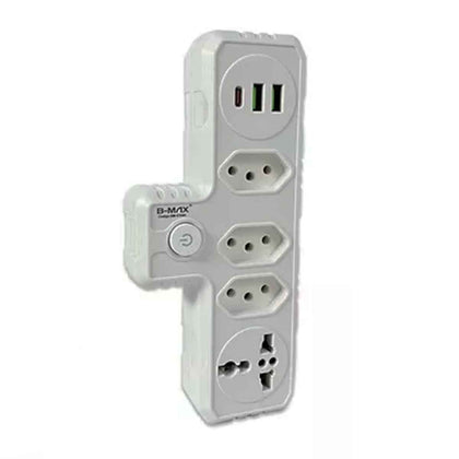 Régua Filtro de Linha 3 Tomadas 2 USB Type-C e 1 Micro USB