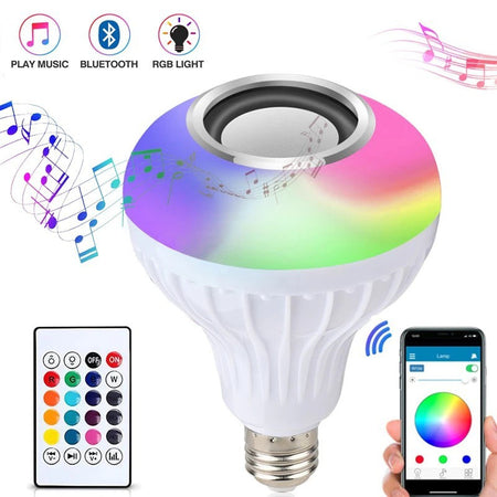 Lampada Musical Bluetooth RGB com Controle ce Led caixa de som E27 500