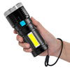 [2 Unidades] - Lanterna Led USB 4 Núcleos à Prova D’água  Potente Recarregável com Cabo