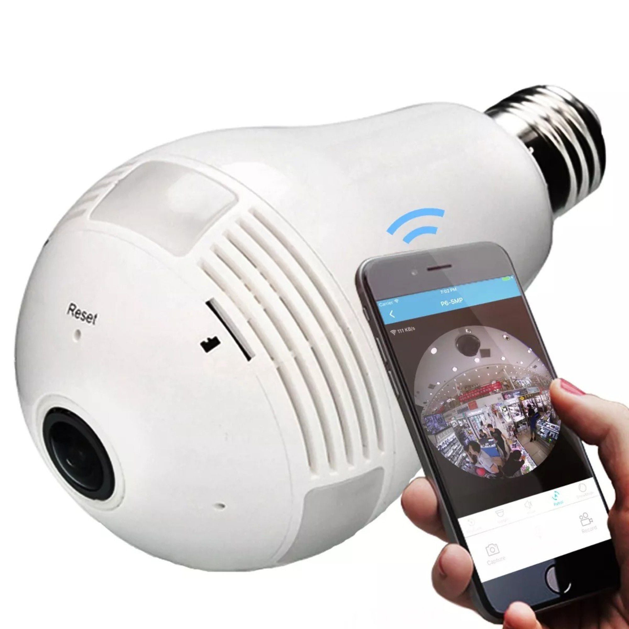[Promo] - Câmera Lâmpada Espiã IP Wifi Segurança Visão 360 Microfone e Alto-falante V380